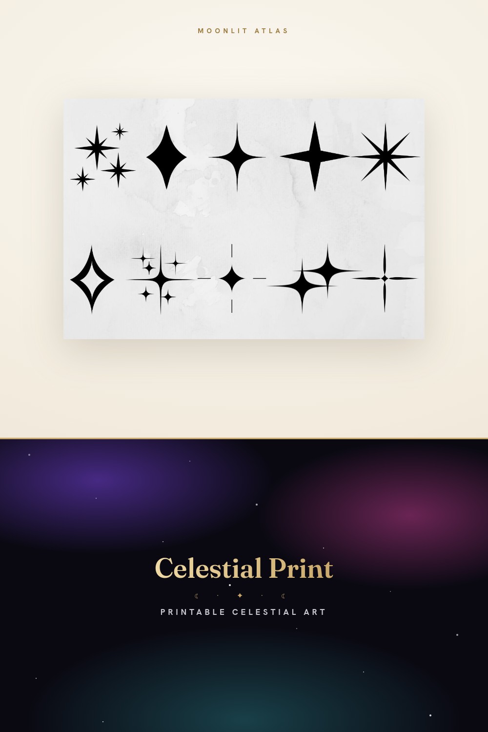 Celestial Wall Art for the Nursery: Soft Moon and Stars