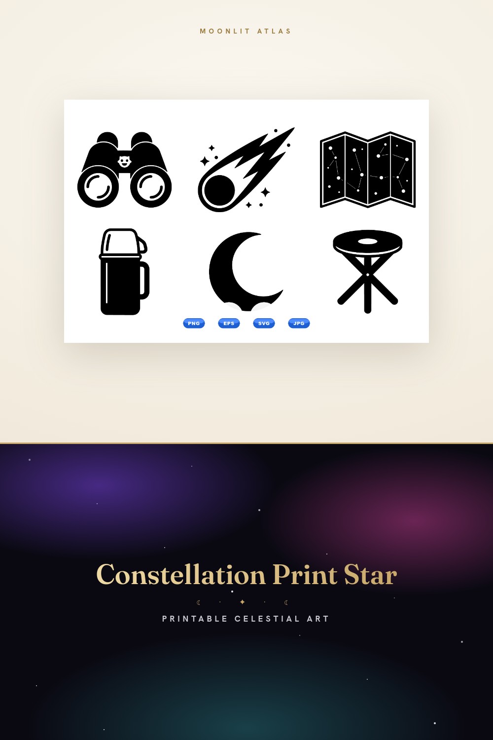 Constellation Map with Names | Wall Art Prints
