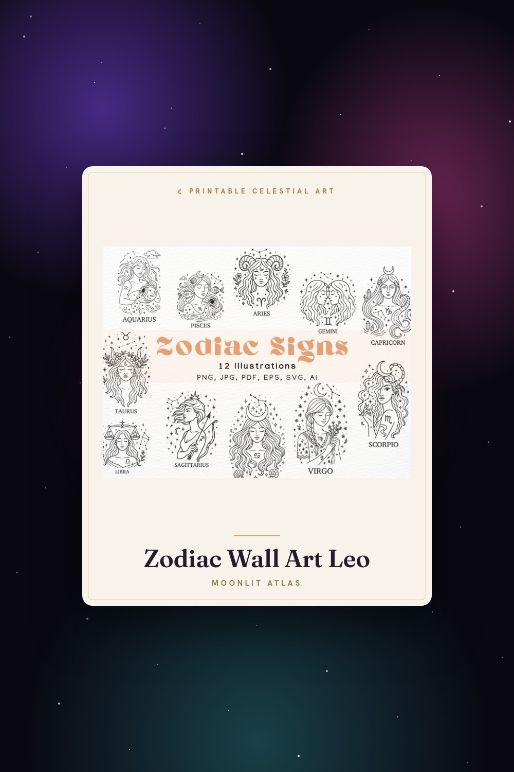 Constellation Zodiac Art: Star Map Prints by Sign